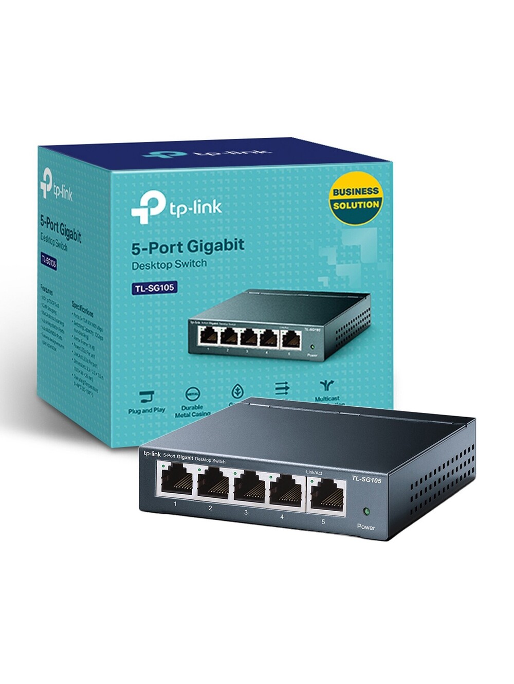 TP-Link TL-SG105 5-Port Gigabit Ethernet Unmanaged Metal Desktop Network Switch